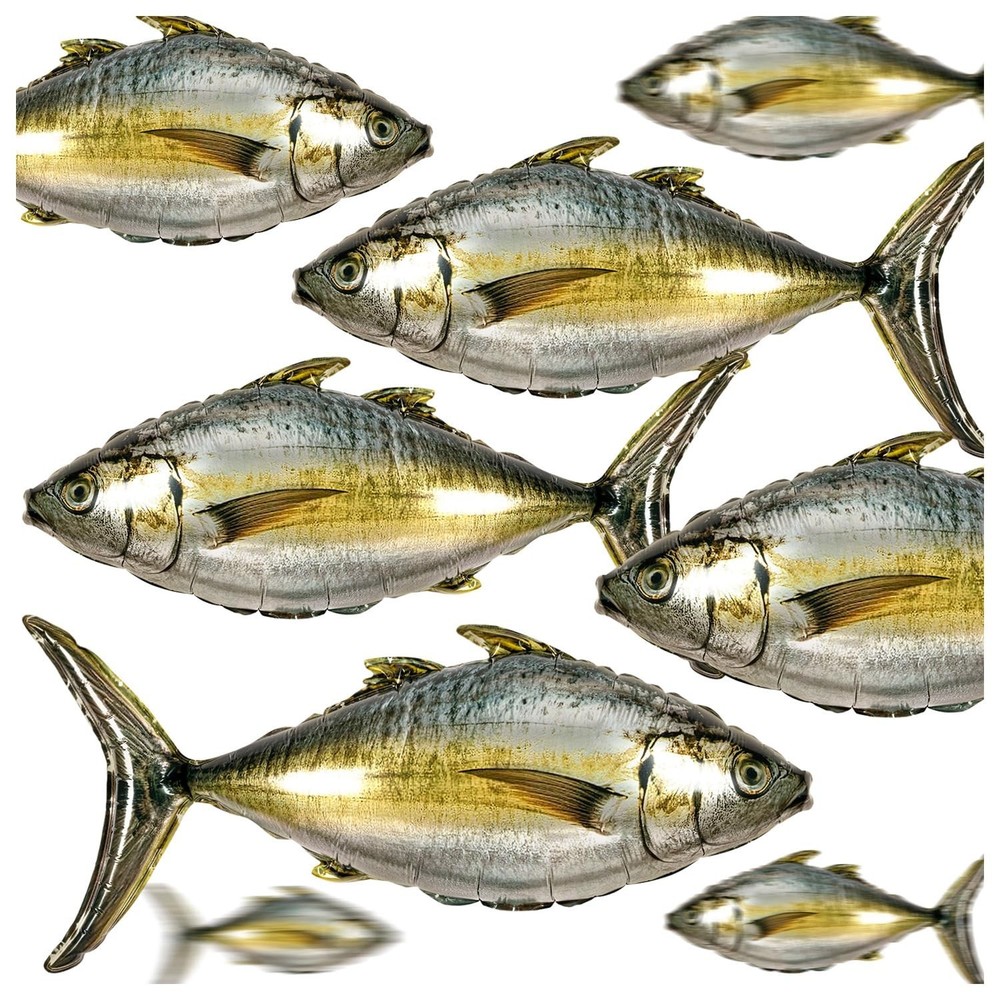 8PCS Tuna Fish Balloons Realistic Tuna Balloons Fishing Birthday Party Decora…