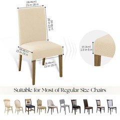 MOSAYT 100% Waterproof Dining Room Chair Covers Set of 6, Super Fit Stretch J…