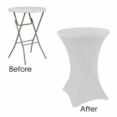 Round Spandex Table Covers, Stretch Tablecloth for Highboy Cocktail Tables