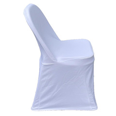 White Wedding Chair Cover Fitted Polyester Set of 6 Banquet Folding Party Event