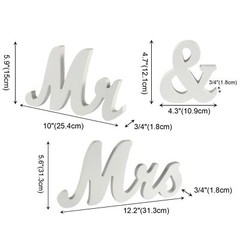 Large Mr & Mrs Sign for Wedding Table, White Mr and Mrs Sign Wedding Letter f…