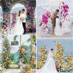 Durable Gold Wedding Arch Backdrop Set – 7.2FT & 6FT for Memorable Events