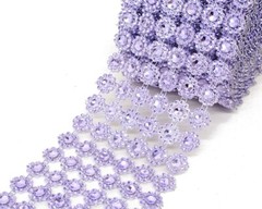 10YD Lavender Diamond Bling Mesh Rhinestone Ribbon Wrap Wedding Decoration 4″