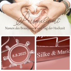Gift Roses Wedding Personalised Ship Acrylic 10 Years Wedding Anniversary Decoration