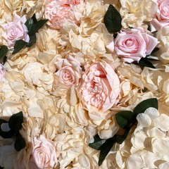 12 Pcs Artificial Rose Flower Wall Panel Bouquet Wedding Party Backdrop Decor