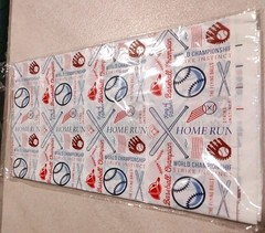 Baseball Tablecloth Baseball 87x 51 Inches ? Plastic Covering All Over Baseball