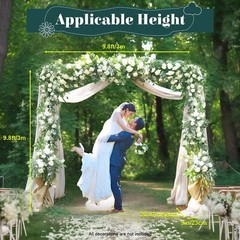 9.8×9.8FT Wedding Arch Metal Stand Backdrop Flower Balloon Frame Party Event Dec