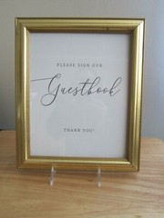 Gold Framed ‘Please Sign Our Guestbook’ Photo Frame 10″ w x 12″ h for Wedding