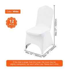 VEVOR 12PCS White Stretch Spandex Folding Chair Covers for Wedding Party Dining