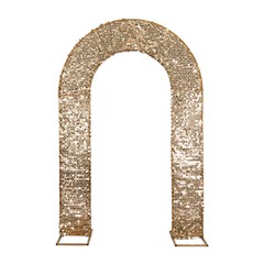 8ft Fitted Big Payette Sequin Open Arch Double Sided Backdrop Stand Cover Party
