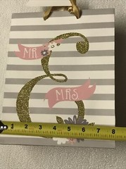 Paper Craft Design Group Small Gold Glitter Mr. & Mrs. Wedding Gift Bag with Tag