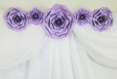 Decor In The Box 5 Piece Handmade Paper Flower Set Fully Assembled -Light Purple