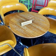 Golden Metal Table Top Reserved Sign for Restaurants, Wedding, Ceremony Events