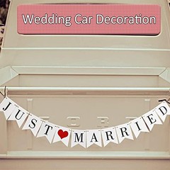 Just Married Car Decorations, Just Married Sign Banner Car Decorations Fit for