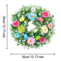 Holiday Decor Easter Wreath Plastic Foam Construction Lightweight Ready To Hang