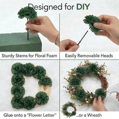 Larksilk Emerald Carnations, Fake Flowers, 100 Pack for Events, Weddings, DIY