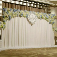 10ft Dual Layer Pole Wedding Backdrop Stand Adjustable Flower Canopy Background