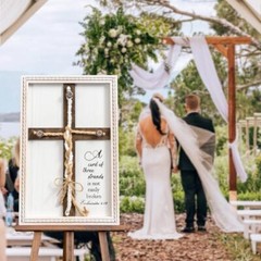 Three Strands Cord Wedding Unity Sign 10″ × 15″, Unity Cross Braid for Wedding