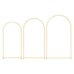 3PCS Gold Arch Backdrop Stand Set 8FT 7.2FT 6.6FT Wedding Party Decor