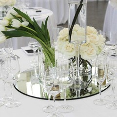 9 Inch Round Mirror for Tables at Wedding, Mirror Tiles for Crafts and DIY Pr…