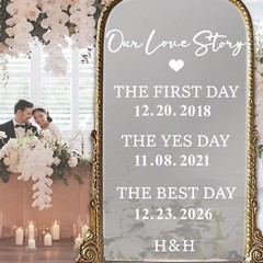 Wedding Sign Decals Wedding Party Decoration Stickers Date Personalized Selfi…