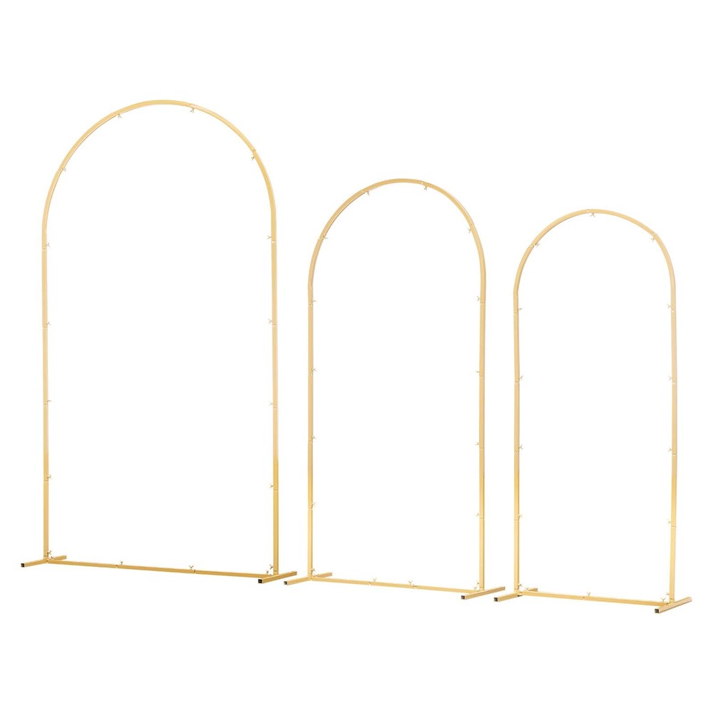 Uimoso Metal Arch Backdrop Stand 7.2/6.6/6 ft 3 PCS for Weddings and Events