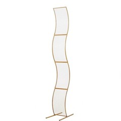 Gold 7 feet Metal Floral Display Frame Wavy Grid BACKDROP STAND Arch Party Event