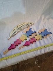Lot Of 2 80s Denmark PINWHEEL FAN PAPER LARGE 3′ PARTY DECOR Mardi Gras 36″