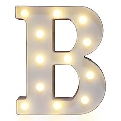 LED Marquee Letter Lights Sign, Light Up Alphabet Letter Letter B Warm White