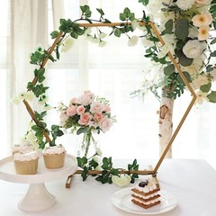 21″ Gold Hexagon Metal Flower FRAME Geometric Table Arch Centerpiece Party Event