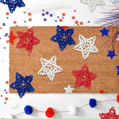 18pcs 4th of July Patriotic Star Rattan Decoration, Red Blue White Stars for …