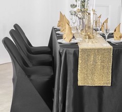 NEW Spandex Folding Chair Covers 20 Pack Black Washable Fabric Special Events