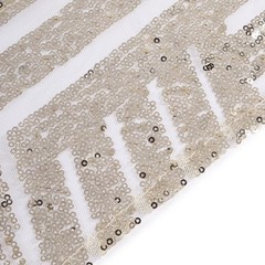 5 CHAMPAGNE Tulle CHAIR SASHES Sequins Geometric Pattern Party Events