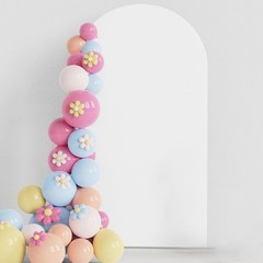 Round Top Double Sided Arch Backdrop Cover For Decorating Birthday Party Wedding