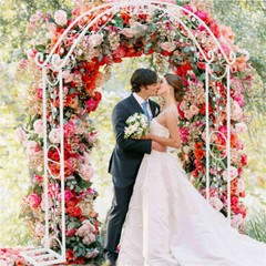XL Large Rust-proof Wedding Arch Garden Arbor Trellis Archway Curved Vine Flower