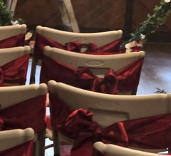 Burgundy Satin Chair Sashes, Solid/Plain, Reusable Wedding Chair Decor