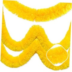 50 Feet Christmas Tinsel Garland, Metallic Foil Twist Garland Macaron Yellow