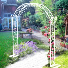 Large Rust-proof Wedding Arch Garden Arbor Curved Metal Garden Arch Trellis NEW