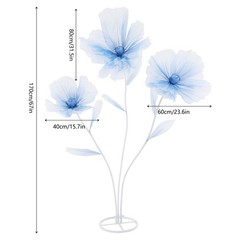 3-Head Wedding Artificial Flower Gradient Blue Wedding Decor Artificial Flower