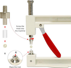 Troyune Pearl Setting Machine, Pearl Hand Press Tools with White Pearl Beads, Ri