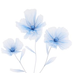 3-Head Wedding Artificial Flower Gradient Blue Wedding Decor Artificial Flower