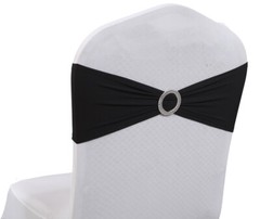 100 Spandex Stretch Chair Cover Sashes Bows for Wedding Party (Black)~FREE SHIP