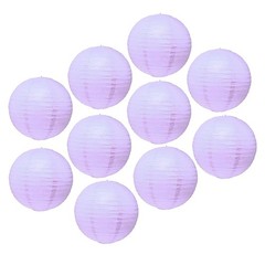 Mudra Crafts 12 Inch Round Chinese Lavender Paper Lanterns Hanging Decor | 10…