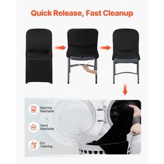 Uimoso 30PCS Black Stretch Spandex Chair Covers for Weddings, Parties,and Dining