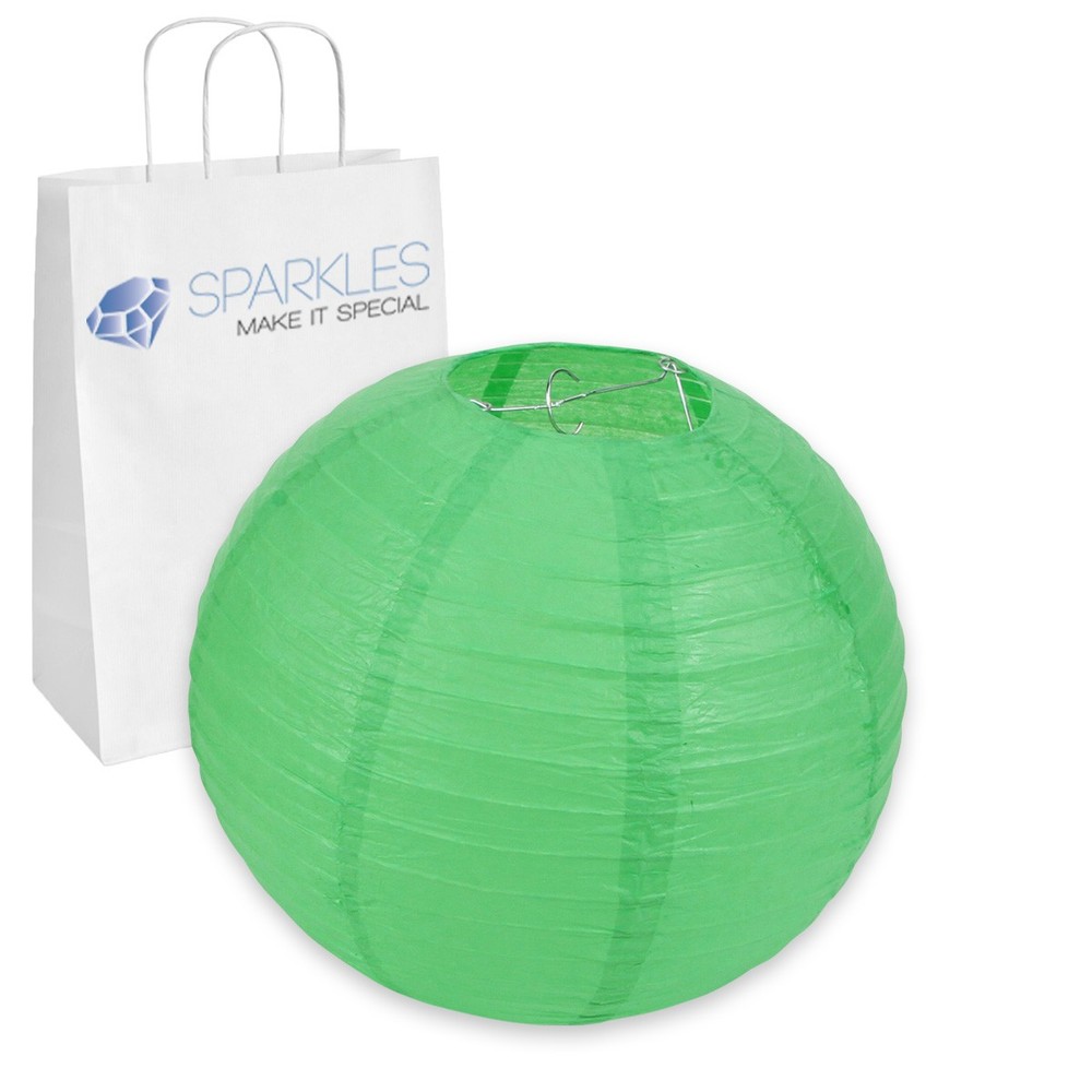 5 pcs 14″ inch Chinese Paper Lantern – Green – Wedding Party Event Decoratio wt
