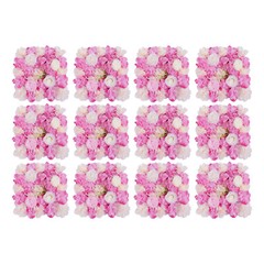 12PCS Artificial 3D Flower Wall Panel Wedding Backdrop Wall Decor Pink 15*15in