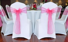 Reusable Coral Organza Chair Sashes – 25 Perfect for Weddings & Showers