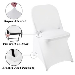 36 PCS Waterproof Stretch Spandex Folding Chair Covers, Dining Room Chair Sli…