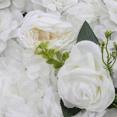 6-Pack Silk Peony & Rose Wall Panels 60 × 40 cm Wedding Backdrop White/Green
