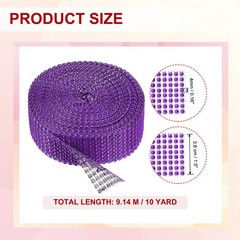 1.5″x10 Yard Crystal Rhinestones Mesh Ribbon Light Purple (4mm)